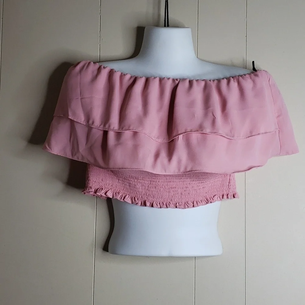 1. State Strapless Tiered Top Blush - Picture 2 of 7